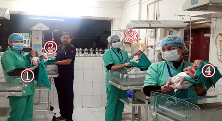 एक साथ चार बच्चों का जन्म, तीन लडक़ी और एक लडक़ा