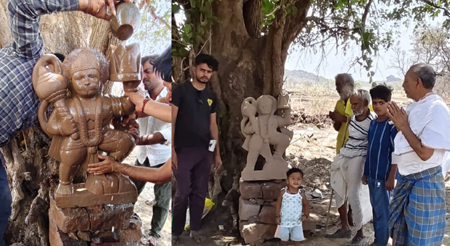 कटनी में साक्षात चमत्कार! गऊ समाधि के पास जमीन से निकले ‘बजरंगबली, उमड़े श्रद्धालु