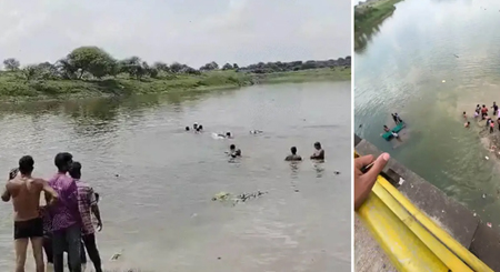 देवी प्रतिमा विसर्जन के दौरान हादसा : ट्रैक्टर-ट्रॉली चंबल नदी में गिरी, 2 बच्चों की मौत, 1 लापता