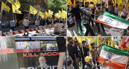 खालिस्तानियों का उग्र प्रदर्शन : भारत के खिलाफ उगला जहर, तिरंगे का किया अपमान; PM को 'मार डालो' के लगाए नारे