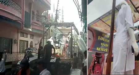 गणेश प्रतिमा पर पथराव, लव जिहाद पर बनी झांकी निकालने के दौरान हुआ विवाद, भारी पुलिस बल तैनात