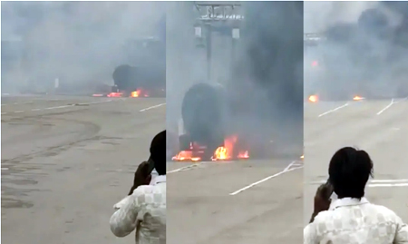 कौशांबी : LPG टैंकर ब्लास्ट में ड्राइवर जिंदा जला, 16 बाइकें और 2 कारें जलकर खाक